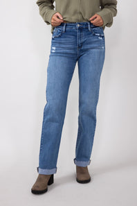 KanCan High Rise Dark Wash Clean Straight Jeans for Women