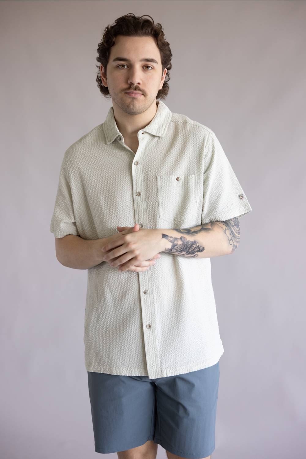 Kuhl Kastaway Button Up Shirt for Men in Feather Grey