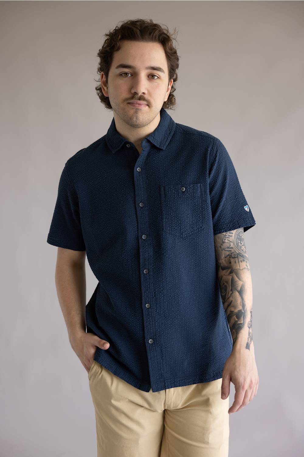 Kuhl Kastaway Button Up Shirt for Men in Pirate Blue