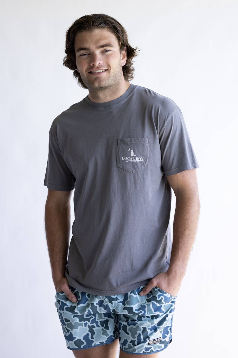 Local Boy LCF Circle T-Shirt for Men in Gray