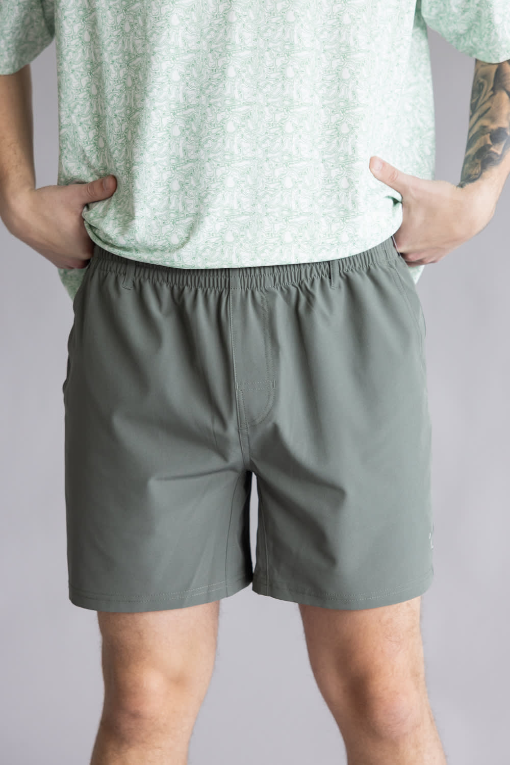Local Boy Volley Hybrid Shorts for Men in Olive