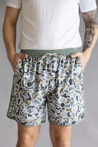 Local Boy Swim Shorts for Men in Brown Camo