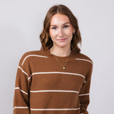 La Miel Pencil Stripe Sweater for Women in Brown