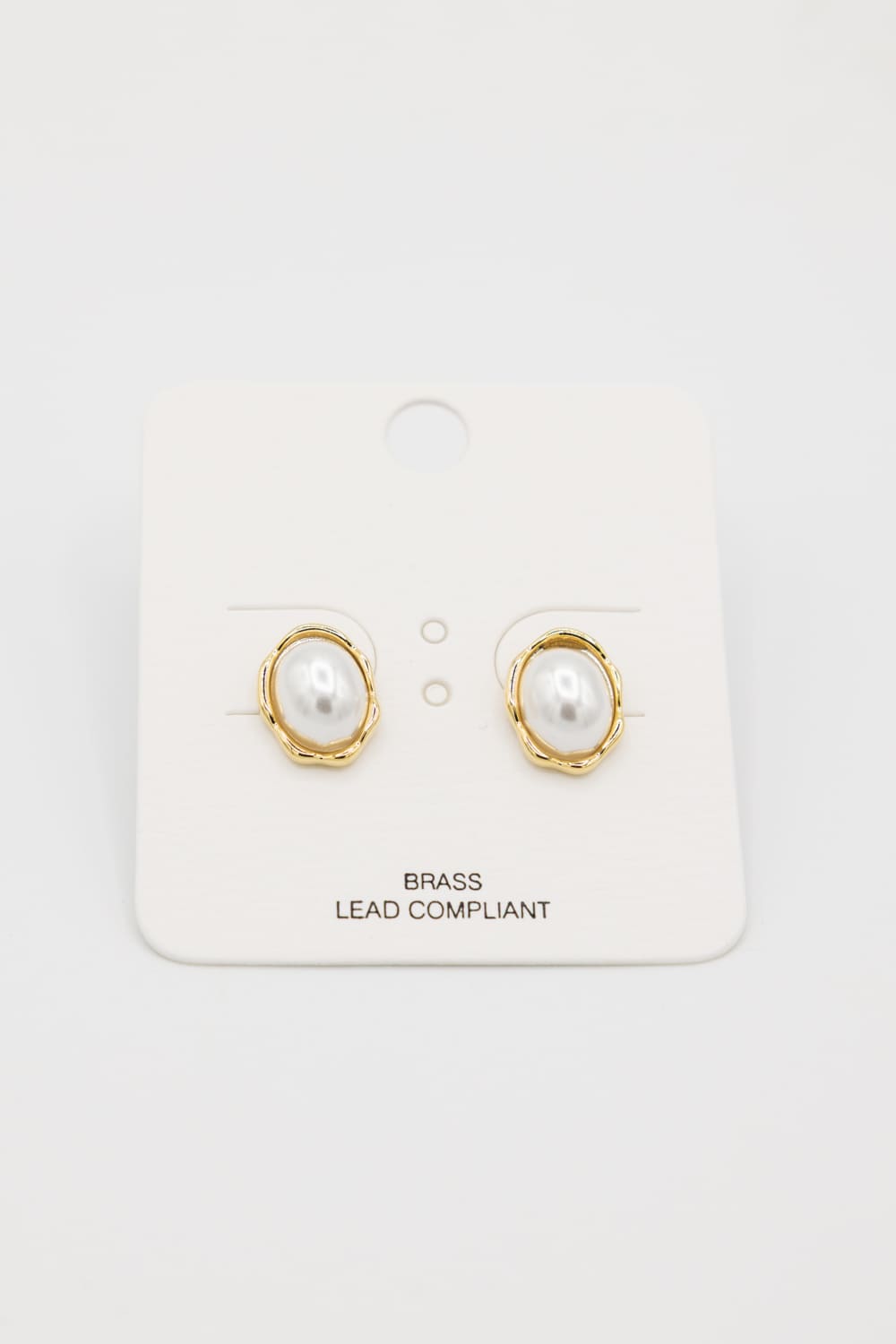 Oval Pearl Studs for Women in Gold