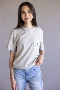 Local Girl Flora Dog and Moon T-Shirt for Women in Grey
