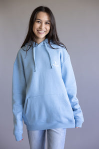 Local Girl Bluff Camo Plate Brushwood Hoodie for Women in Sky Blue