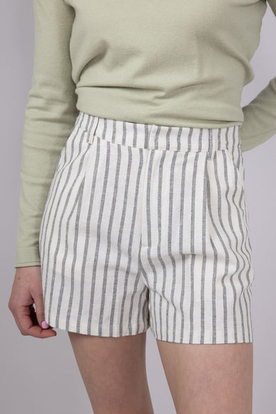 Stripe Lined Bermuda Shorts for Women in Natural