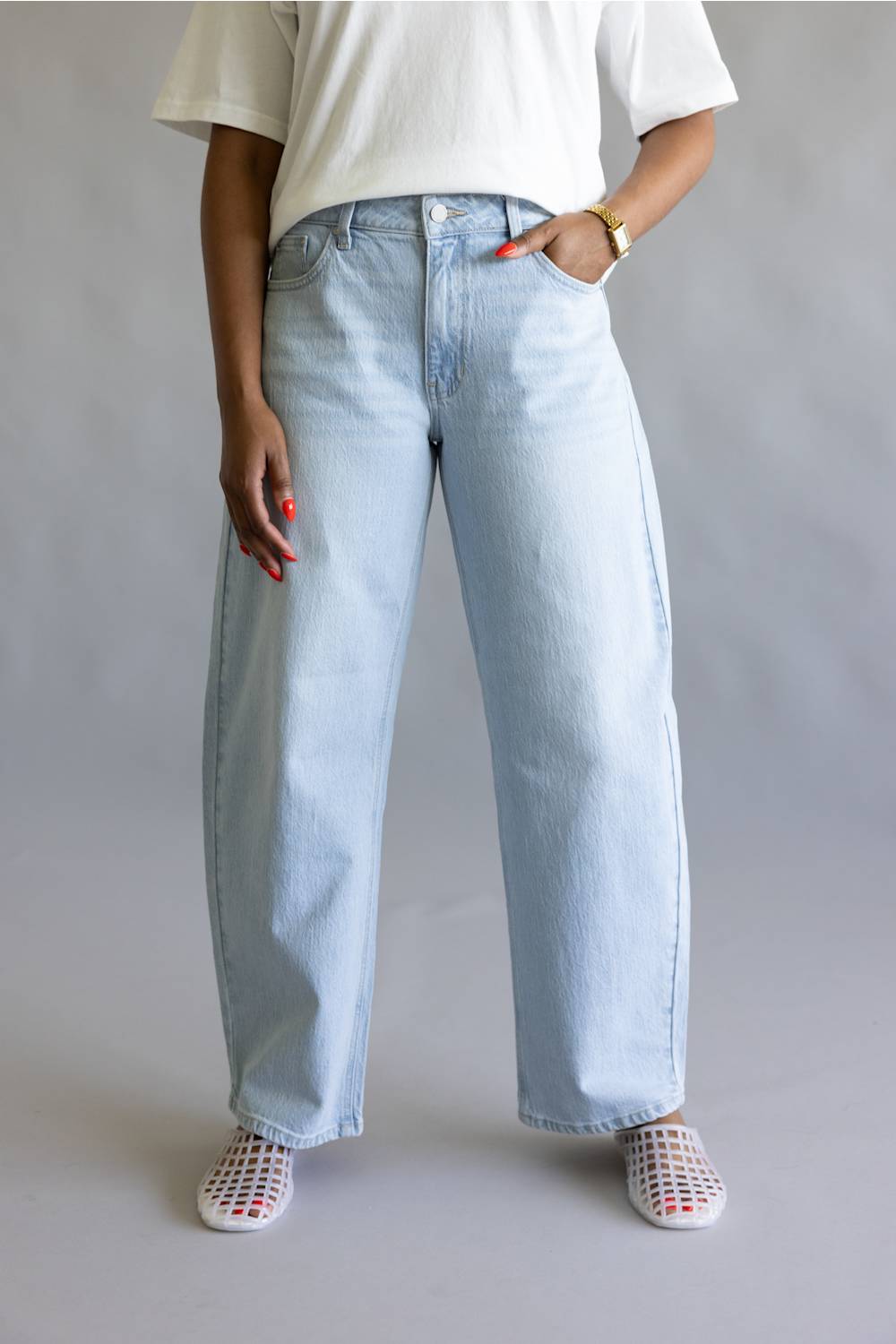 JBD High Rise Slight Barrel Jeans for Women