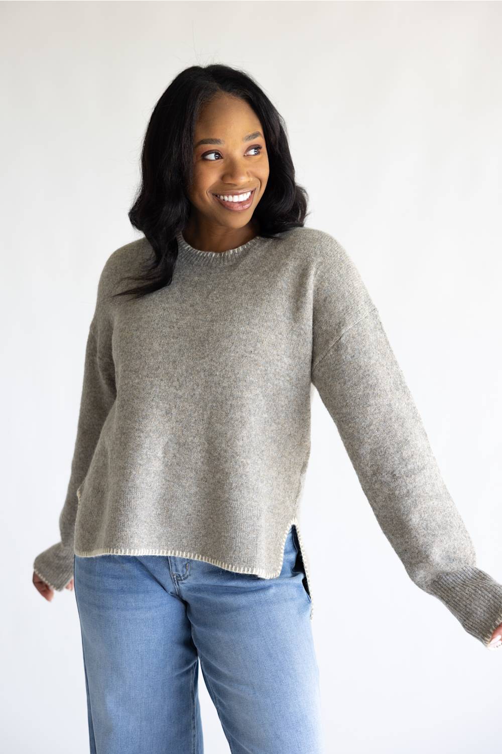 La Miel Whip Stitch Sweater for Women in Sandgrain