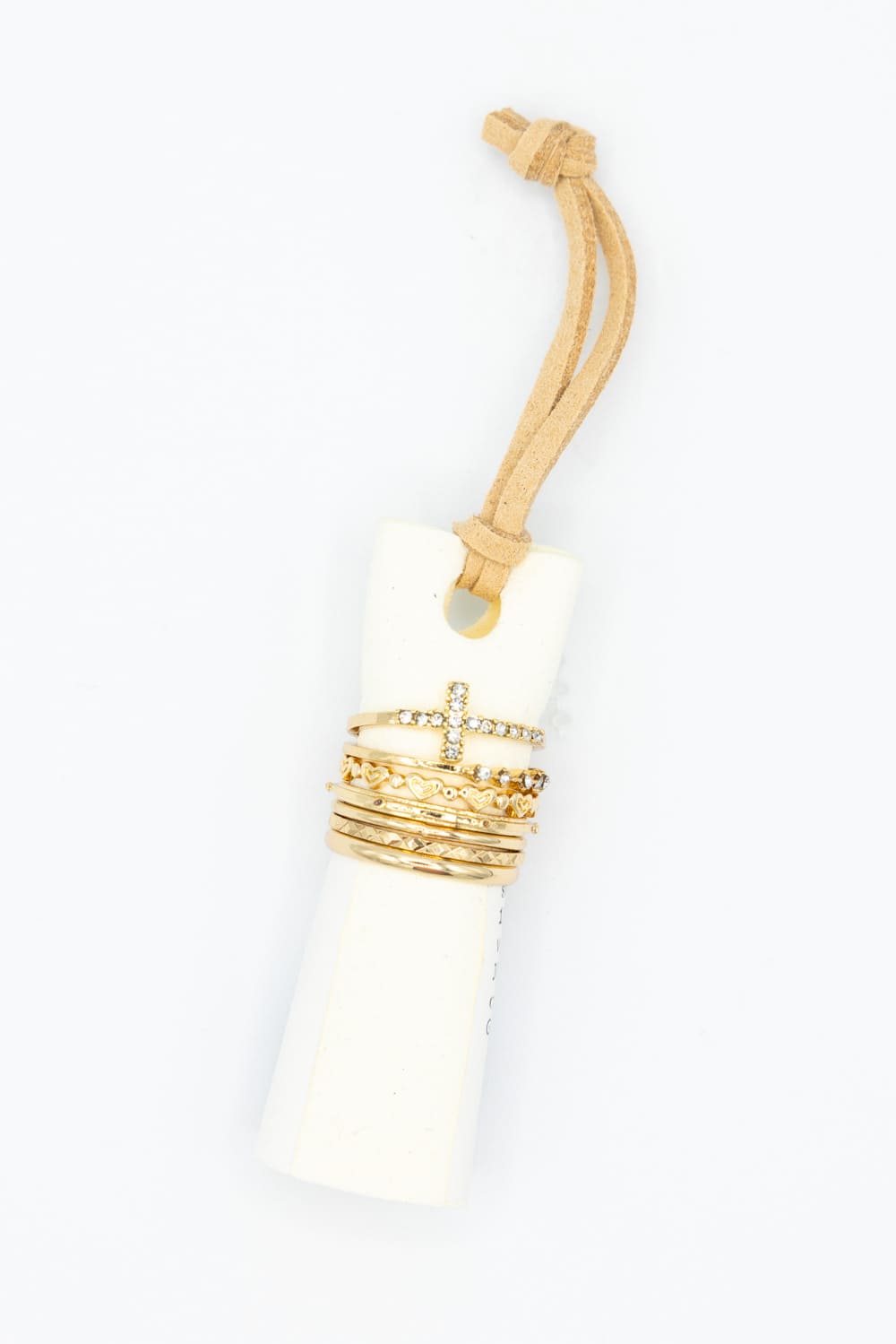 Stackable Cross Rings in Gold | JRA624GDCRY – Glik's