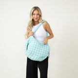 Large Quilted Puffer Bag for Women in Mint