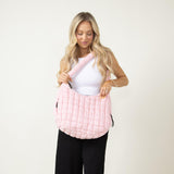 Large Quilted Puffer Bag for Women in Pink