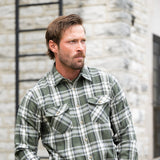 1897 Original Plaid Flannel Shirt for Men in Olive Green