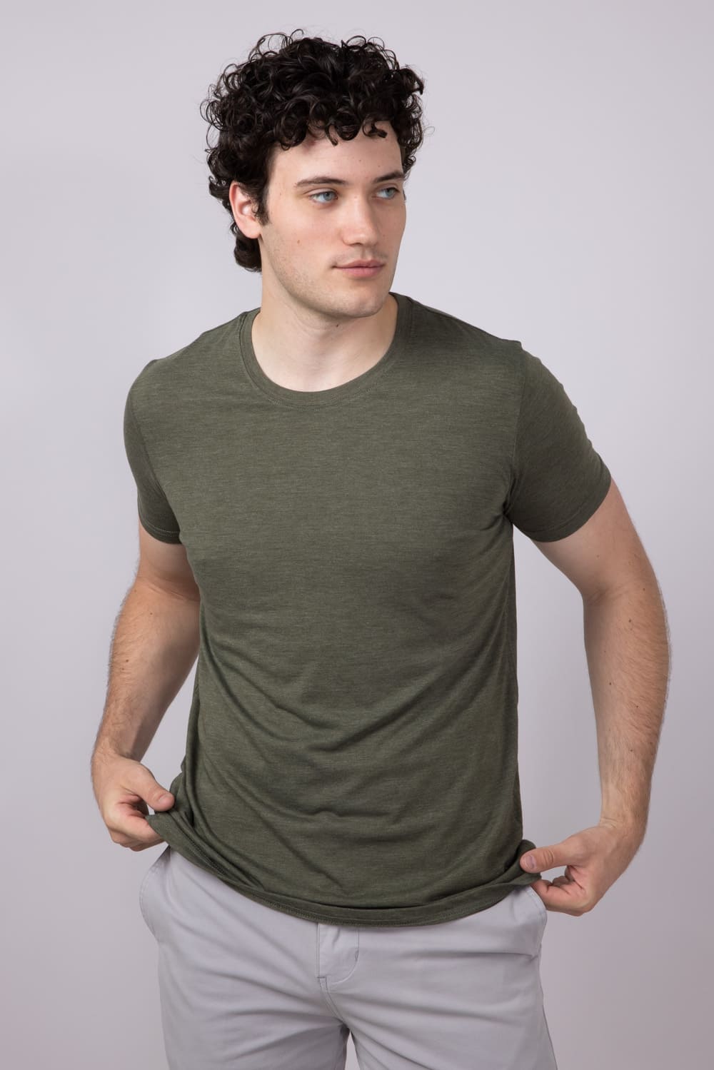 Basic Crewneck T-Shirt for Men in Green
