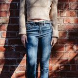 Judy Blue Mid Rise Vintage Raw Hem Skinny Jeans for Women | 82527REG