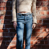 Judy Blue Mid Rise Vintage Raw Hem Skinny Jeans for Women | 82527-DK
