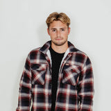 Matix Sherpa Lined Flannel Shacket for Men in Wine