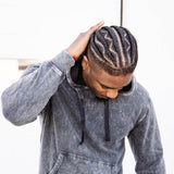 Mineral Wash Hoodie for Men in Black