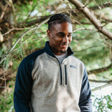 Patagonia Men's Better Sweater 1/4-Zip in Blue/Tan