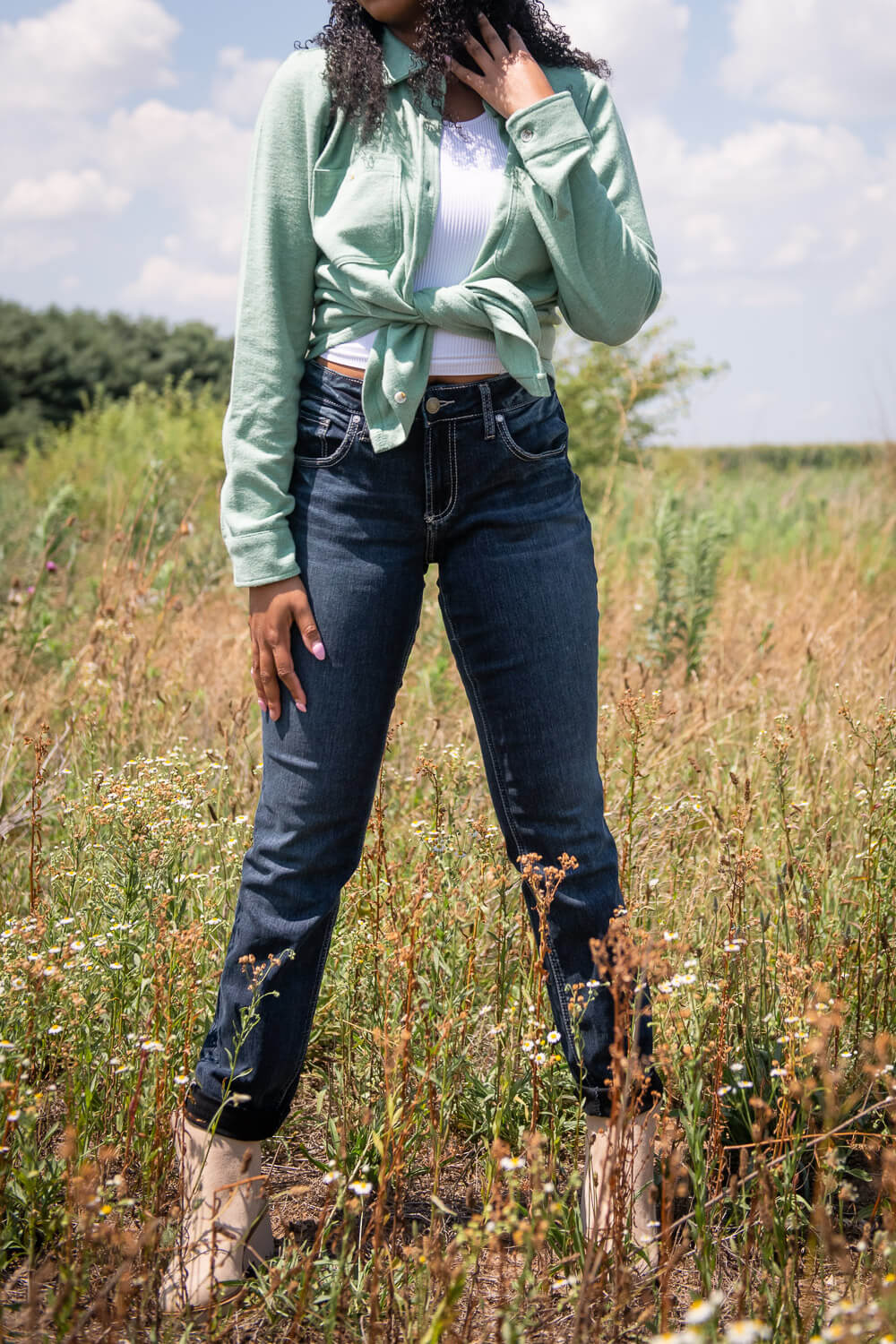 Silver Jeans Mid Rise Slim Leg Boyfriend Jeans for Women