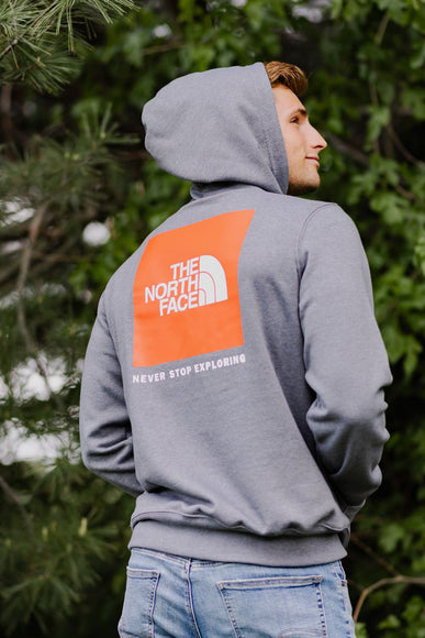 The North Face Box Logo Hoodie for Men in Grey 