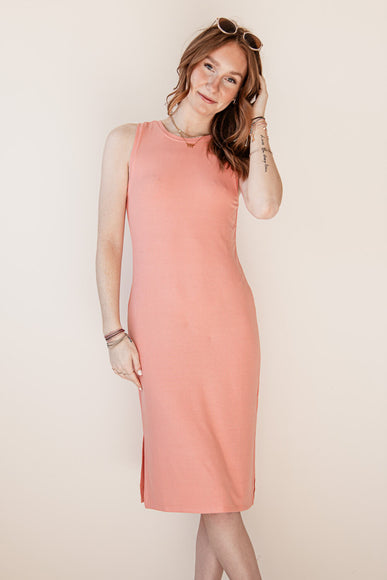 Thread & Supply Ribbed Dress for Women in Coral