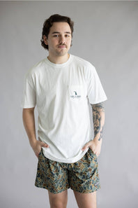 Local Boy Bluff Plate T-Shirt for Men in White