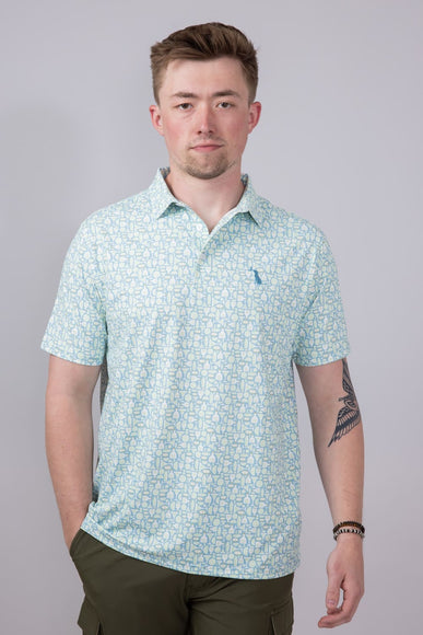 Local Boy Dirty Murtle Margarita Polo Shirt for Men in Blue Green