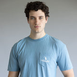 Local Boy Local Flage Badge T-Shirt for Men in Slate Blue