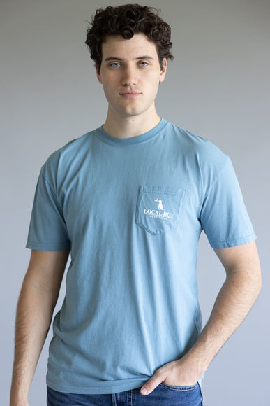 Local Boy Local Flage Badge T-Shirt for Men in Slate Blue