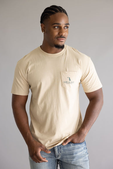 Local Boy Local Flage Bluff T-Shirt for Men in Latte Brown