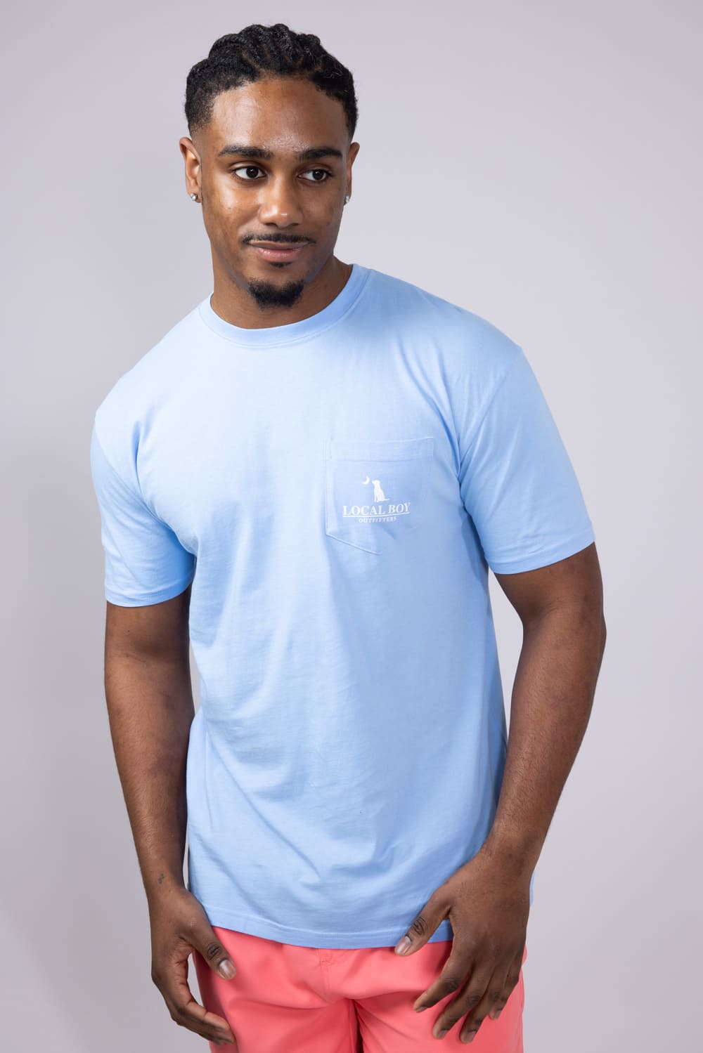 Local Boy Peppermint T-Shirt for Men in Washed Denim | L1000571