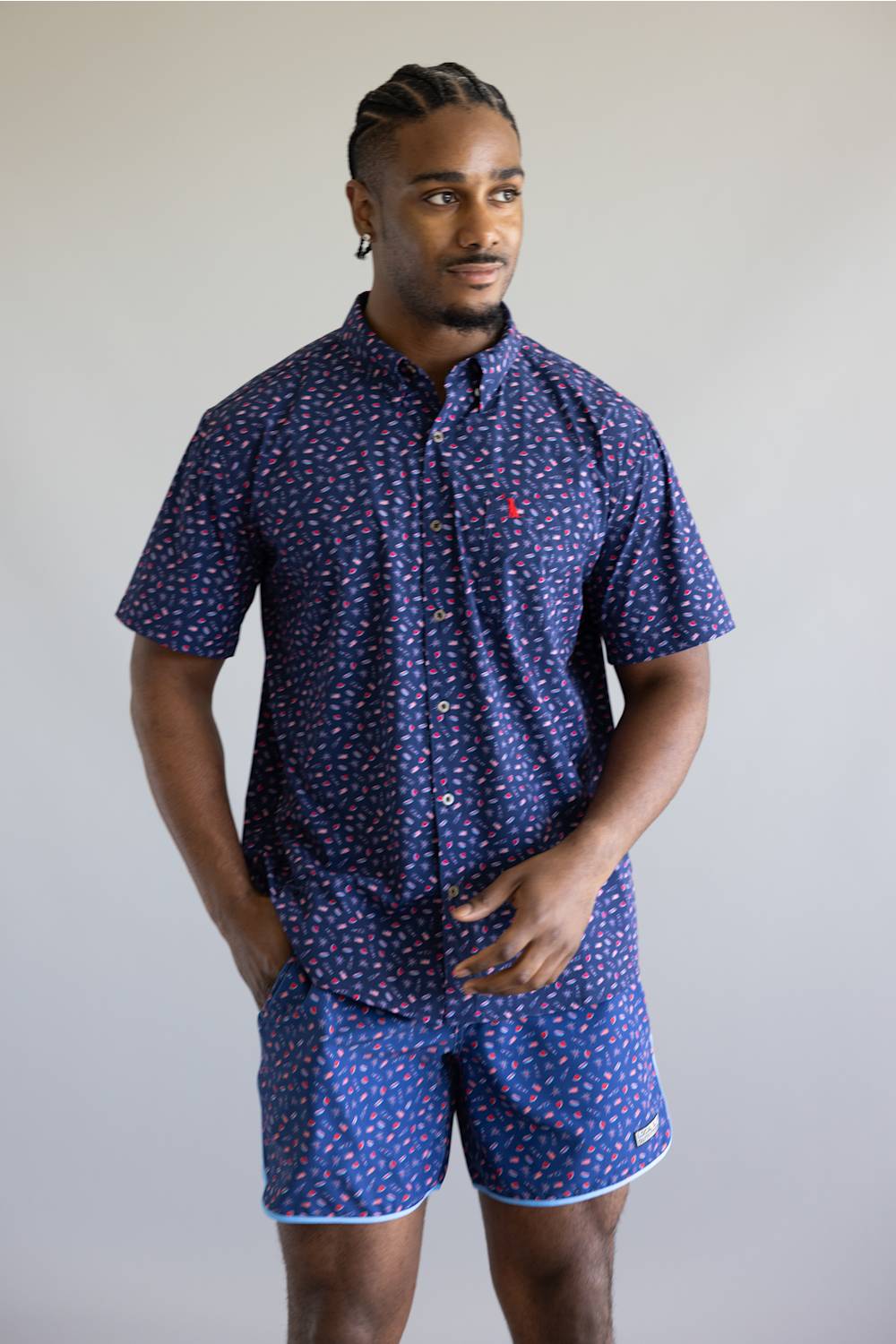 Local Boy USA Low Country Button Down for Men in Navy