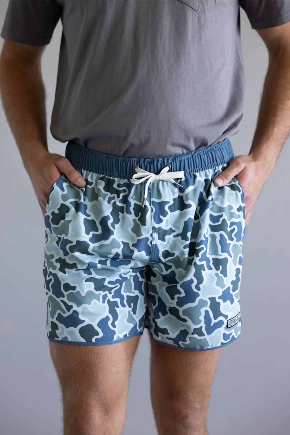 Local Boy Wando Swim Shorts for Men in Blue Camo | L1600020-BDMC