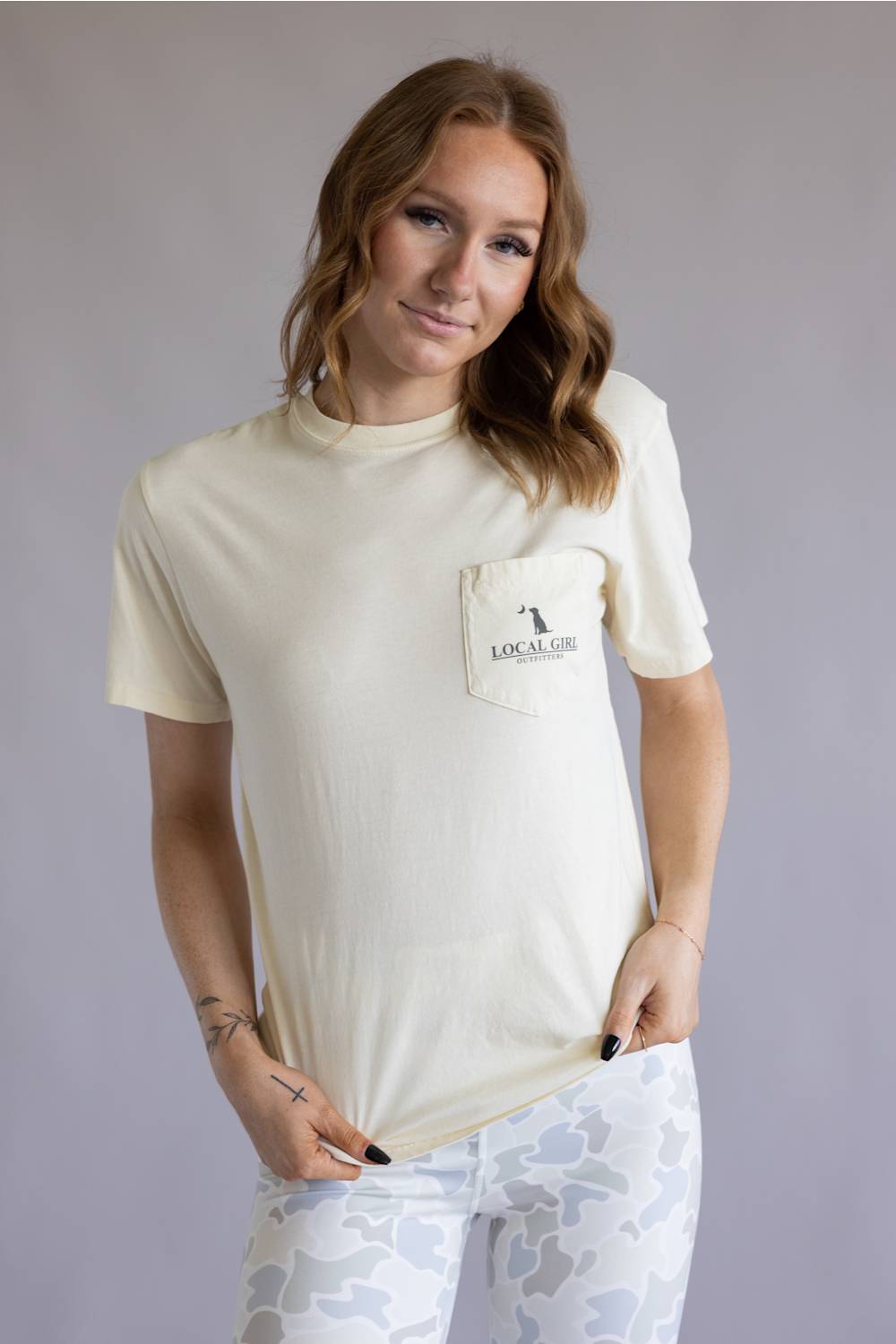 Local Girl Bluff Plate T-Shirt for Women in Ivory