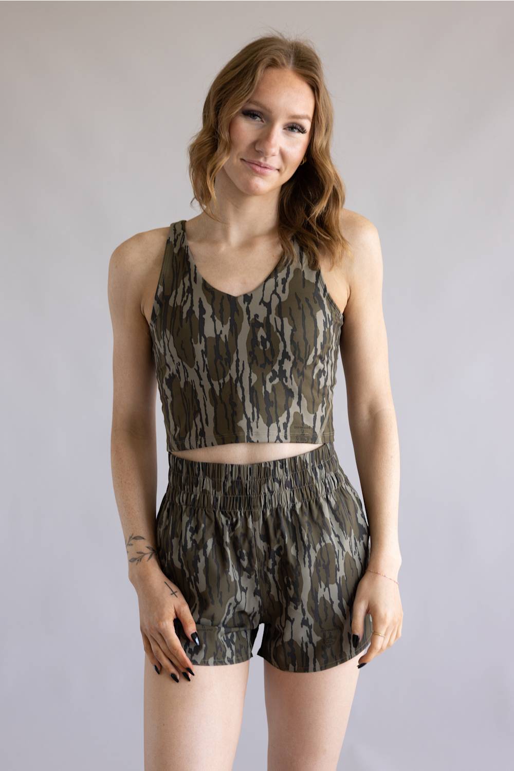 Local Girl High Waisted Volley Shorts for Women in Bottomland Camo