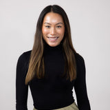 Long Sleeve Turtleneck Top for Women in Black