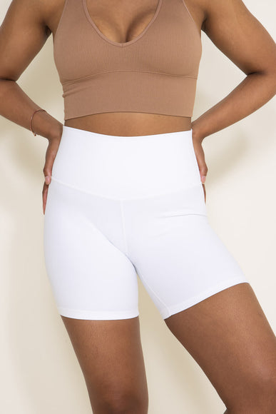 Love Tree Biker Shorts for Women in White