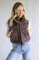 Love Tree Cropped Puffer Vest for Women in Espresso