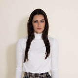 Love Tree Lightweight Turtleneck Sweater for Women in White