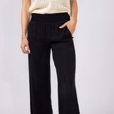 Love Tree Tencel Wide Leg Beach Pants for Women in Black