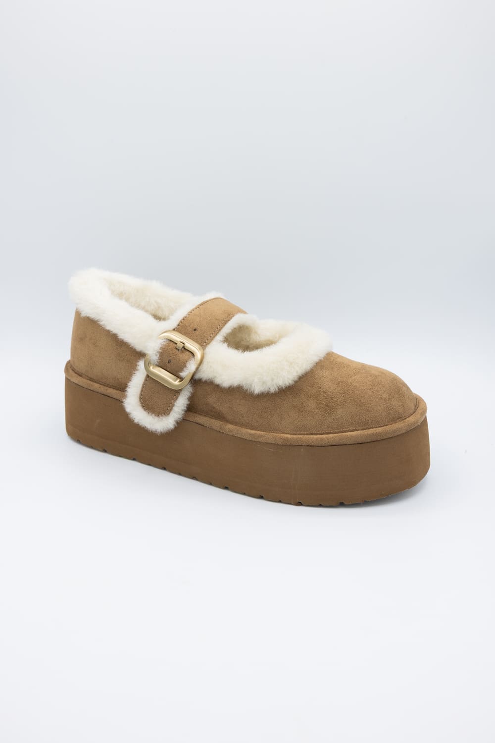 Madden Girl Platform Elena Mary Jane Slipper for Women in Latte