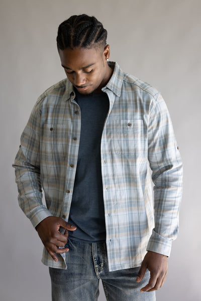 Marsh Wear Westerly Flannel for Men in Fog