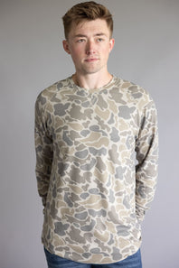 Marsh Wear Surfside Waffle Shirt for Men in Khaki Mallard Camo