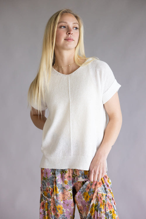 La Miel V-Neck Sweater for Women in Milk