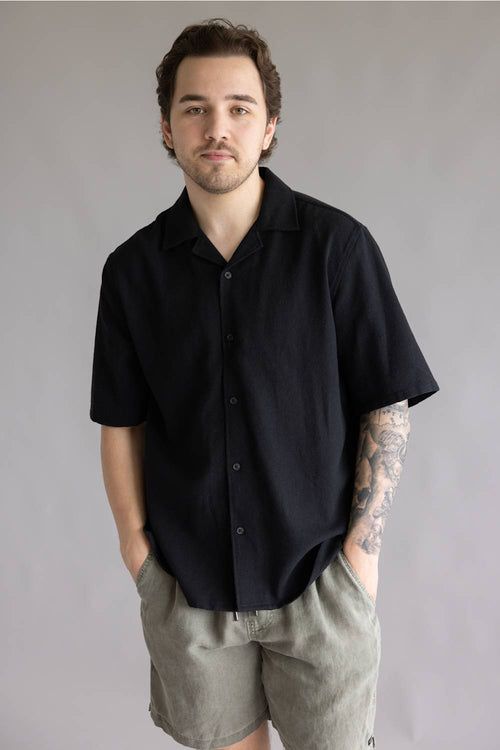 Industrie Marbella Button Up Shirt for Men in Black
