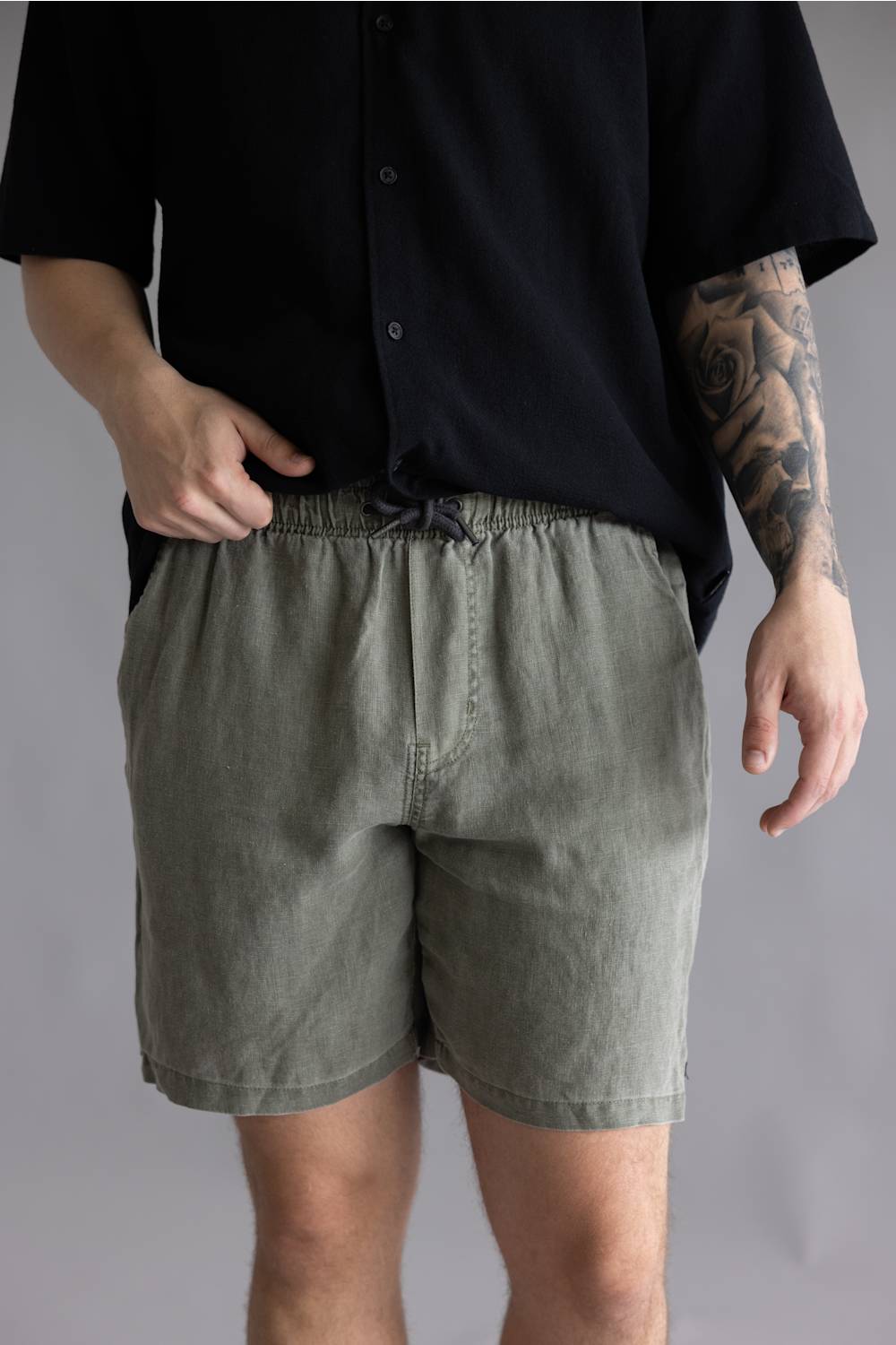 Industrie Marina Linen Shorts for Men in Shamrock