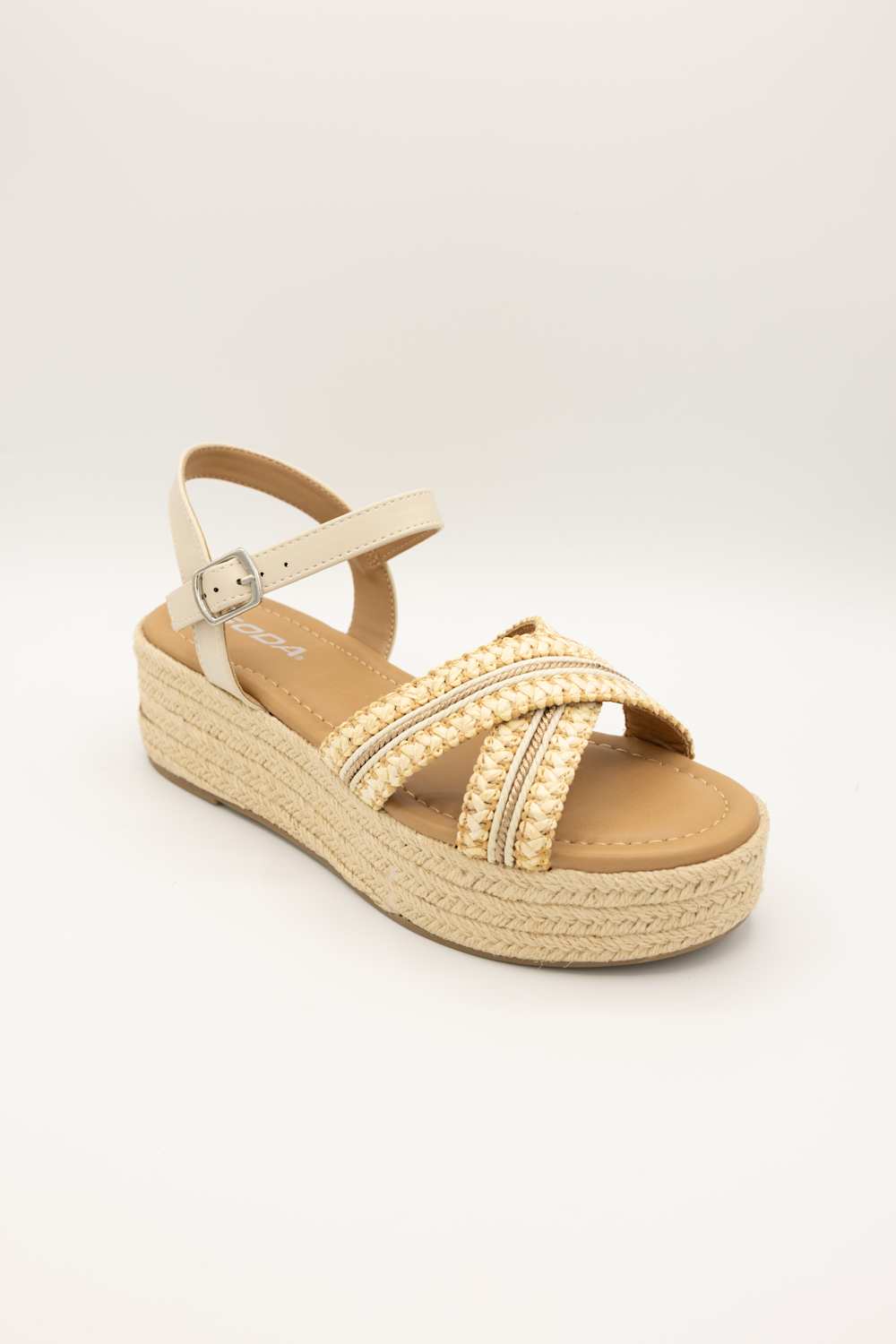 Soda Mega Rope Platform Sandals for Women in Cream