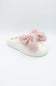 3D Pink Bow Slippers for Women in Off White