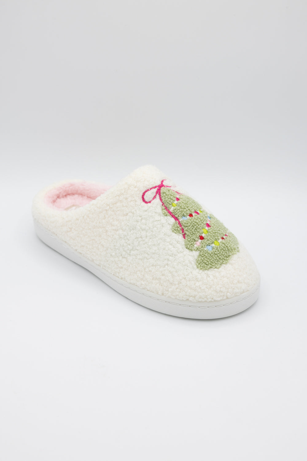  MIA Cozi Christmas Tree Slippers for Women in White